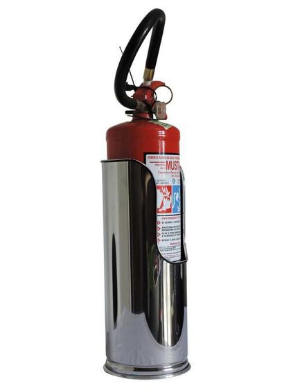 Imagem de Suporte para Extintor em Aço Inox PQS (PÓ QUÍMICO ) 6kg