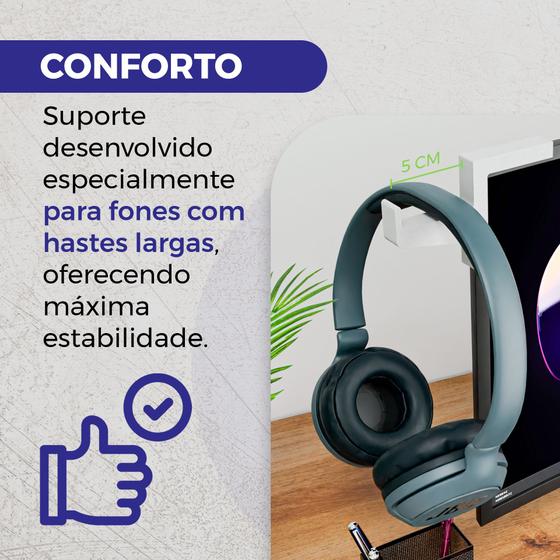 Imagem de Suporte para Fone Headset com Haste Larga - Organize Monitor TV