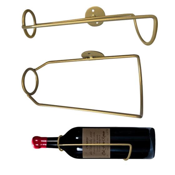 Imagem de Suporte para Garrafa de Vinho e Adega Vertical de Parede para Decoração Dourado