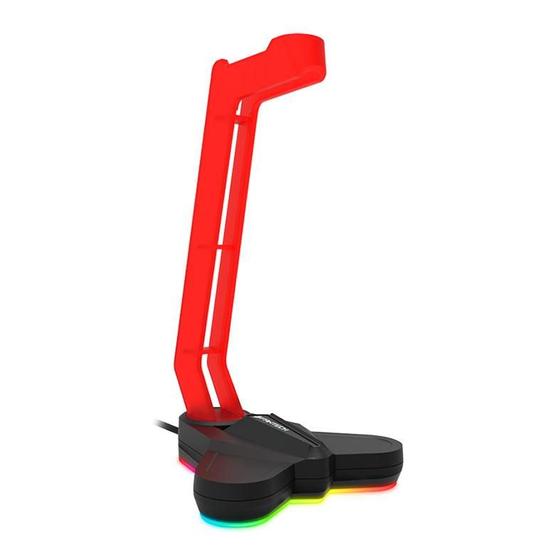 Imagem de Suporte Para Headset Fantech Tower AC3001S, RGB, Preto e Vermelho, AC3001S