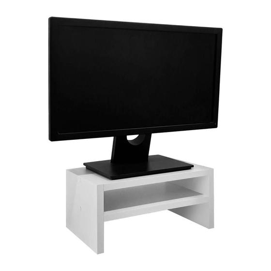 Imagem de Suporte para Monitor Base de Mesa Branco Madeira