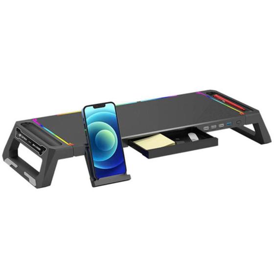 Imagem de Suporte Para Monitor Bm-L100Bk Rgb Preto C3Tech