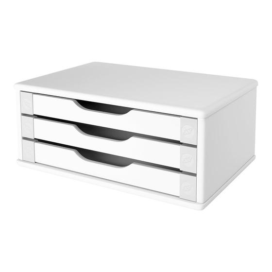 Imagem de Suporte para Monitor com 3 Gavetas MDF Branco Souza - 3343