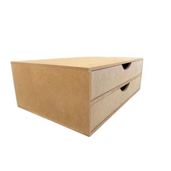 Suporte para monitor duas gavetas organizador gaveteiro de mesa madeira MDF CRU - Grande Menor preço em Suporte para monitor duas gavetas organizador gaveteiro de mesa madeira MDF CRU - Grande