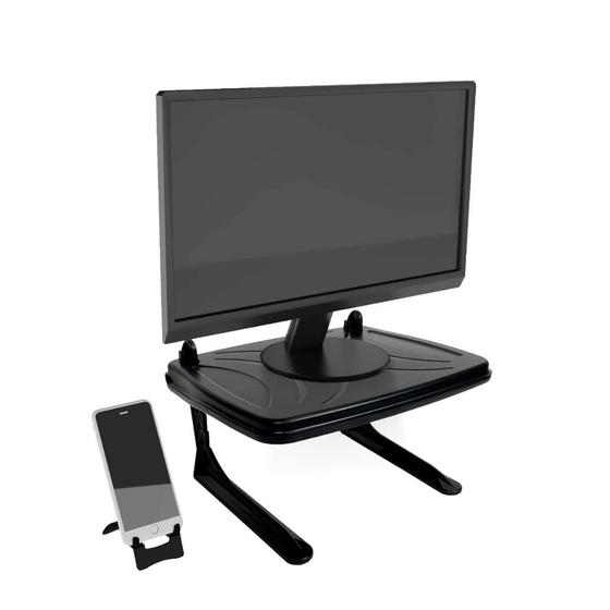 Imagem de Suporte para Monitor Reliza Ergolution + Suporte de Celular - com Regulagem de Altura - Preto