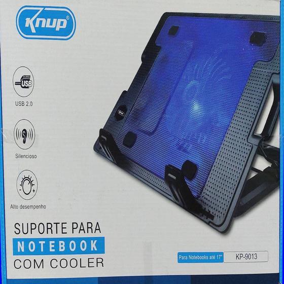 Imagem de Suporte para Notebook com Cooler, Inclinável Ergonômico Knup 9013 - Cooler Master