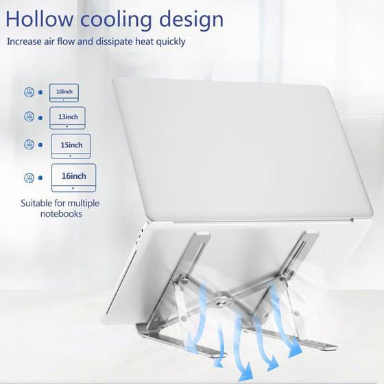 Suporte para Notebook Laptop Ergonômico Base Regulável Mesa BRANCO Menor preço em Suporte para Notebook Laptop Ergonômico Base Regulável Mesa BRANCO