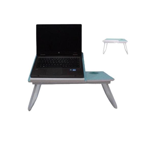 Imagem de Suporte para notebook mesa em madeira cama ajustavel multifuncional sofa home office dobravel azul