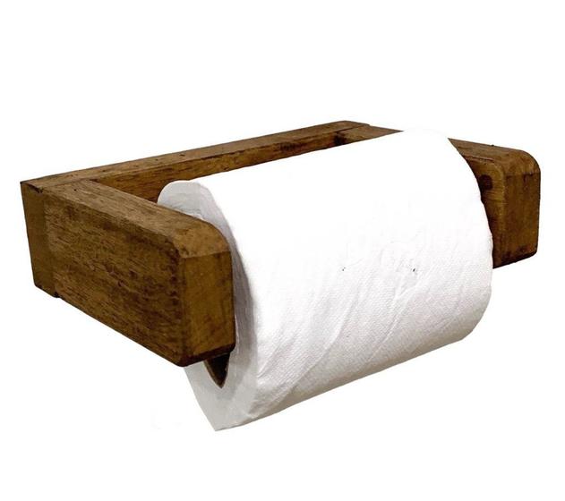 Imagem de Suporte para papel higiênico madeira maciça  cedrinho - linha rustic