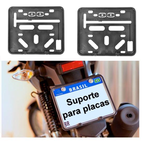 Imagem de Suporte Para Placa De Moto Protetor Kit C/ 10 Anti-quebra