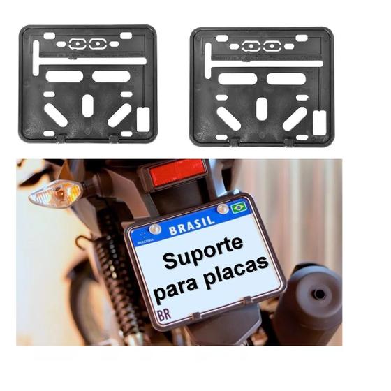 Imagem de Suporte Para Placa De Moto Protetor Kit C/ 10 Anti-quebra