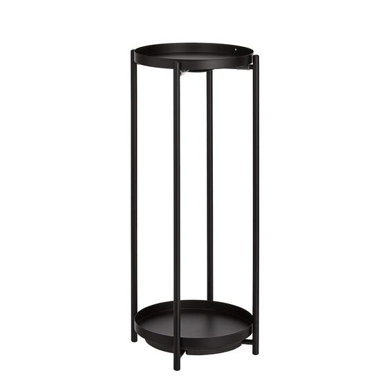 Imagem de Suporte para plantas Amazon Basics Round Black Metal para interior/exterior