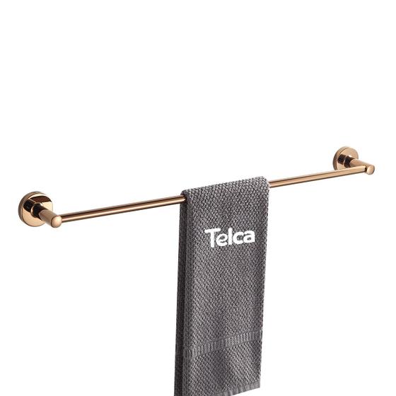 Imagem de Suporte para Toalha Toalheiro de Parede para Banheiro Rose Porta Toalhas Metal Luxo 60cm