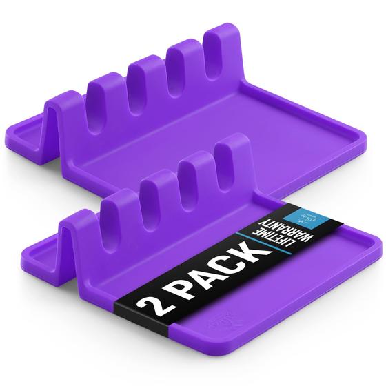 Imagem de Suporte para Utensílios Zulay de Silicone - Livre de BPA, Durável com Gotejador (2 Unidades)