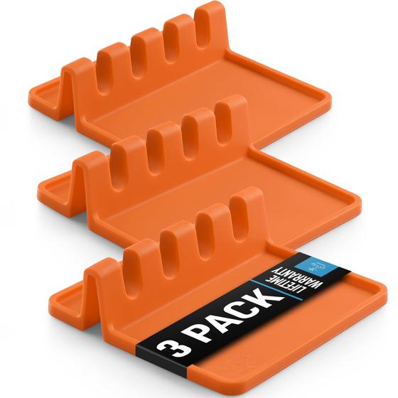 Imagem de Suporte para Utensílios Zulay de Silicone - Livre de BPA, Durável com Pingadeira (Pacote com 3)