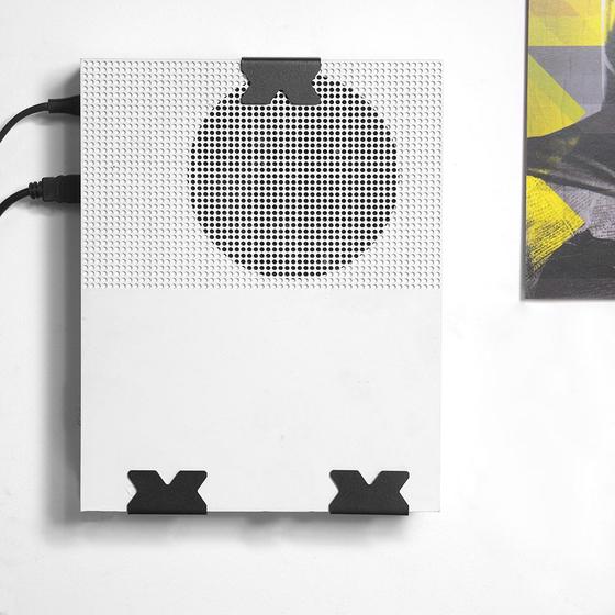 Imagem de Suporte para XBox de parede em Aço - Preto - kit 3 peças