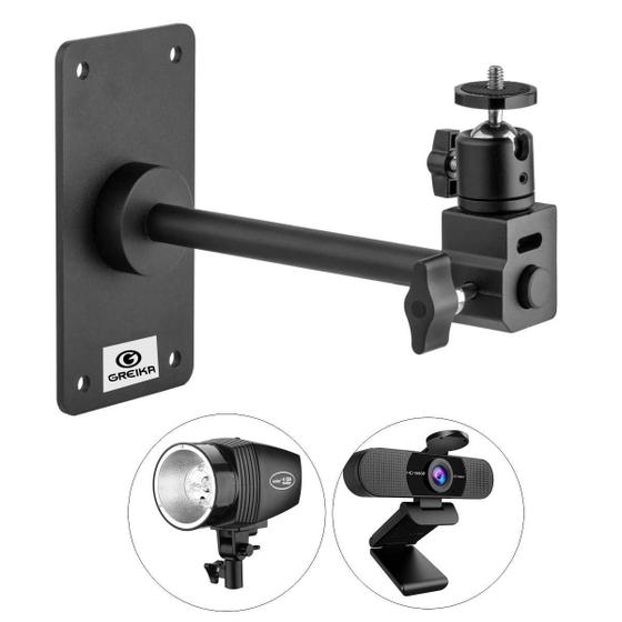 Imagem de Suporte Parede Teto Para Câmera Webcam Softbox Com Mini Ballhead Greika