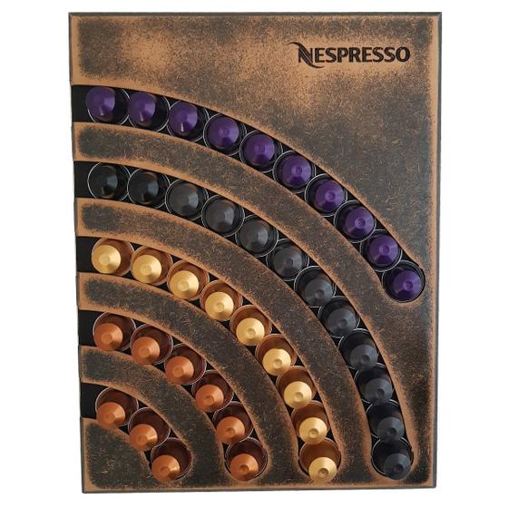 Suporte Porta 40 Capsulas Parede Nespresso MDF Artesanal Menor preço em Suporte Porta 40 Capsulas Parede Nespresso MDF Artesanal