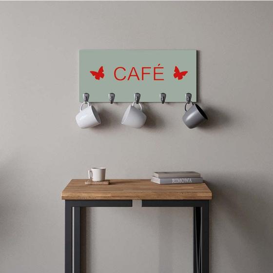 Imagem de Suporte Porta Canecas e Xícaras MDF Verde Café P11A Vermelho - Ahazzo Móveis