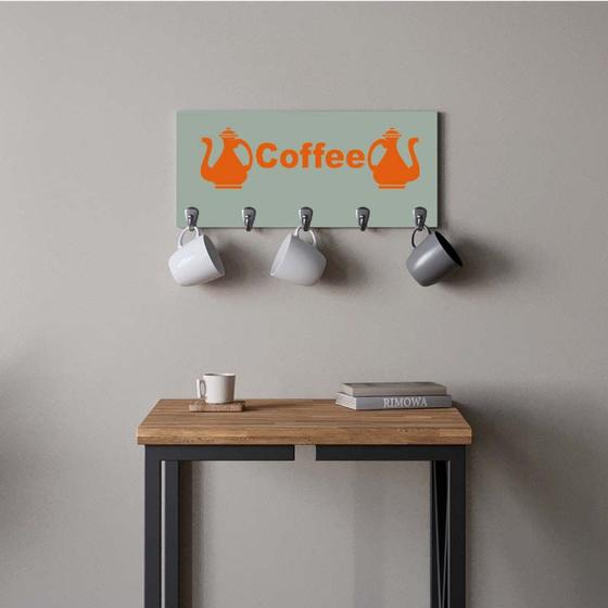 Imagem de Suporte Porta Canecas e Xícaras MDF Verde Coffee P19F Laranja - Ahazzo Móveis