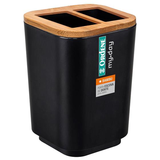 Suporte Porta Escova De Dente Plástico E Bambu Pia Ordene Menor preço em Suporte Porta Escova De Dente Plástico E Bambu Pia Ordene