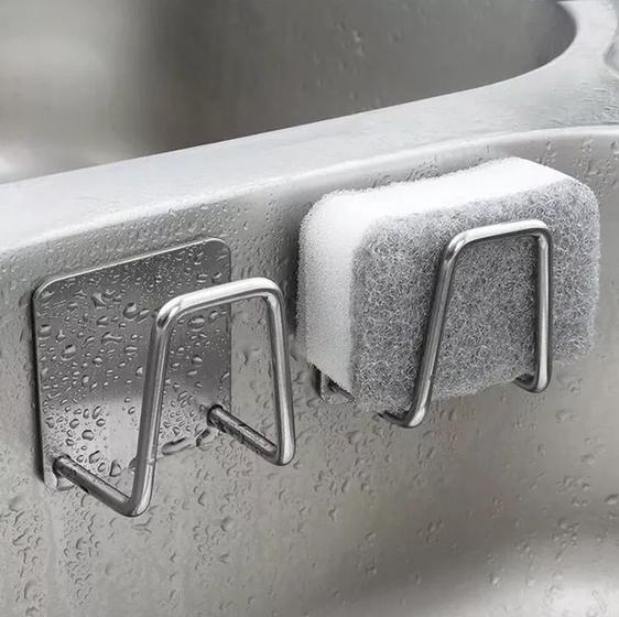 Suporte Porta Esponja Bucha Inox p/ Pia Cozinha Menor preço em Suporte Porta Esponja Bucha Inox p/ Pia Cozinha