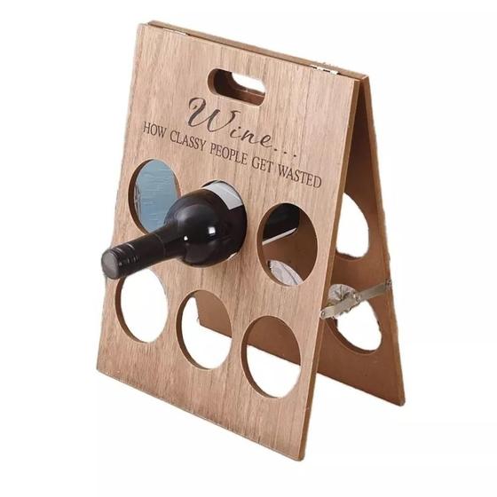 Imagem de Suporte porta garrafa de vinho adega retratil pra mesa balcao decorativo premium