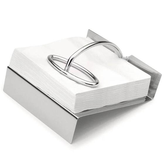 Imagem de Suporte Porta Guardanapo Retangular Gloss Com Contrapeso Aço Inox