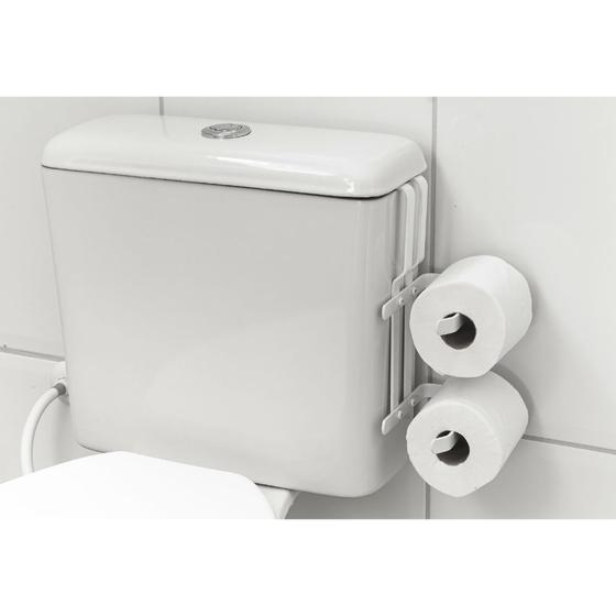 Suporte Porta Papel Higiênico Duplo P/ Caixa Acoplada Branco Menor preço em Suporte Porta Papel Higiênico Duplo P/ Caixa Acoplada Branco