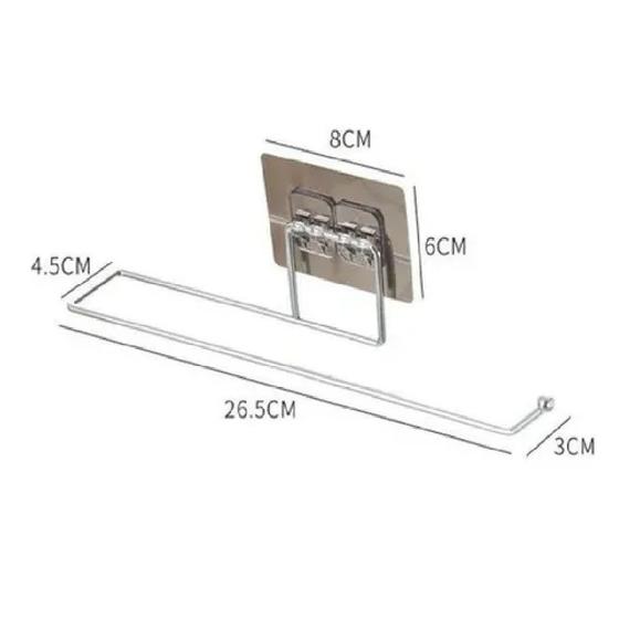 Imagem de Suporte Porta Papel Toalha Aluminio Filme Adesivo Parede