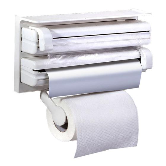 Suporte Porta Papel Toalha Rolo Alumínio Filme Branco Rosado Menor preço em Suporte Porta Papel Toalha Rolo Alumínio Filme Branco Rosado