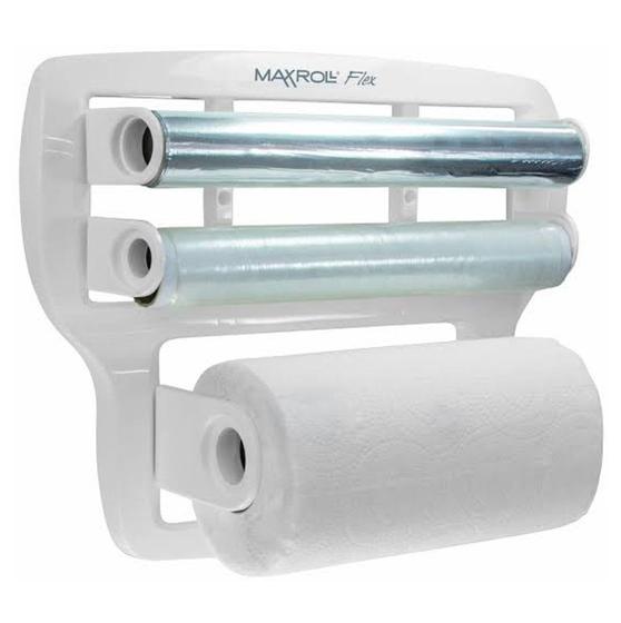 Imagem de Suporte Porta Rolos Papel Toalha Pvc Alumínio De Parede Flex - Purimax