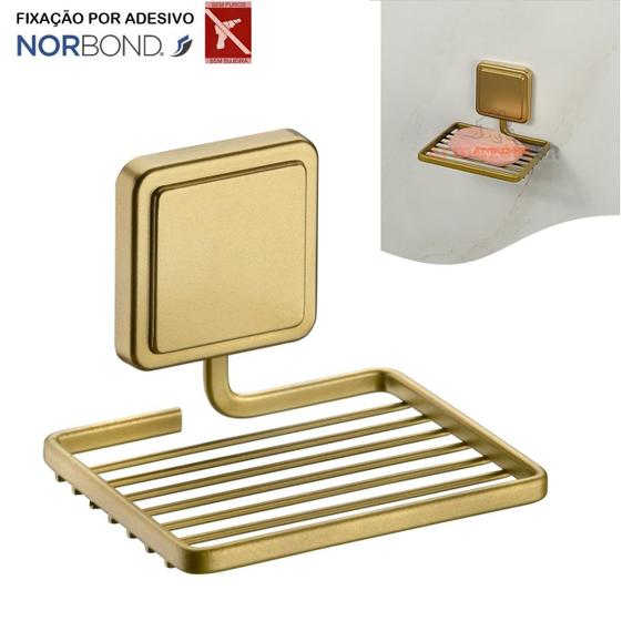Imagem de Suporte Porta Sabonete Saboneteira Banheiro Adesivo Dupla Face Dourado - 181DO Future