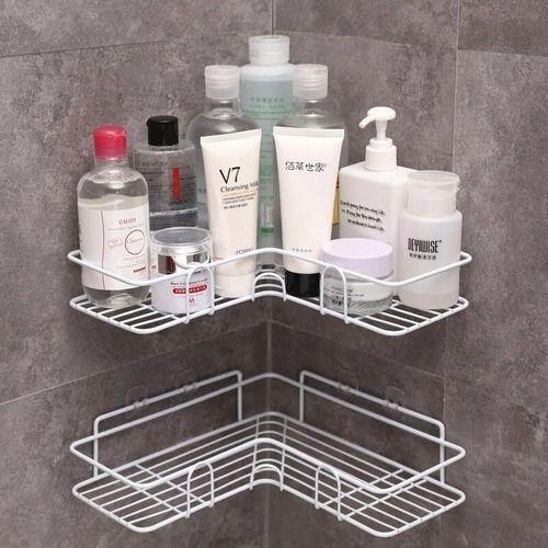 Imagem de Suporte Porta Shampoo de Canto Com Ventosa Para a Parede do Banheiro Box Lavanderia e Cozinha