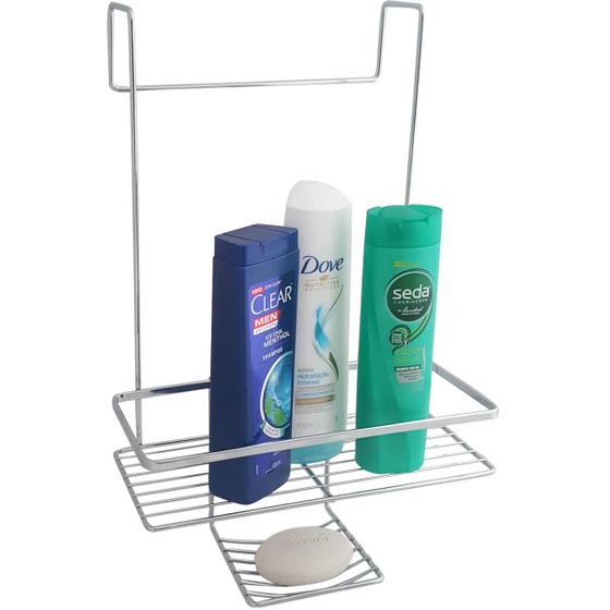 Suporte Porta Shampoo Saboneteira Banheiro Encaixe No Box Menor preço em Suporte Porta Shampoo Saboneteira Banheiro Encaixe No Box