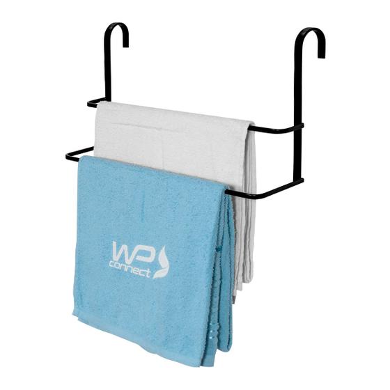 Imagem de Suporte Porta Toalha Duplo 45cm Para Box Preto - Wp Connect