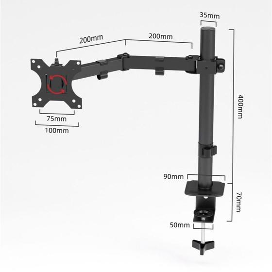 Imagem de Suporte Portátil Com Dupla Montagem de Mesa Para Monitor Com Bandeja Para Notebook Tela de 17"-32"