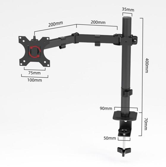 Imagem de Suporte Portátil Com Dupla Montagem de Mesa Para Monitor e Notebook Tela de 17" Até 32"