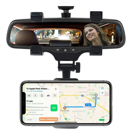 Suporte Para Celular Veicular Encaixe Retrovisor 360 Carro