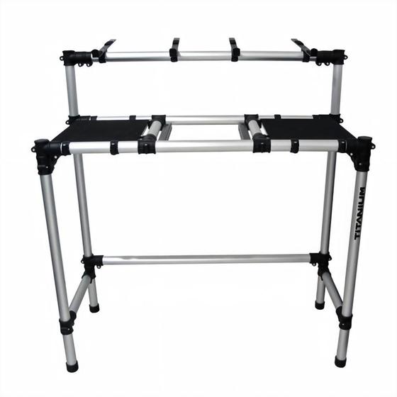Imagem de Suporte Profissional Dj Titanium Racks RDJCDJ Ideal Para 1 Mixer e 2 CDJs Com Suporte Notebook