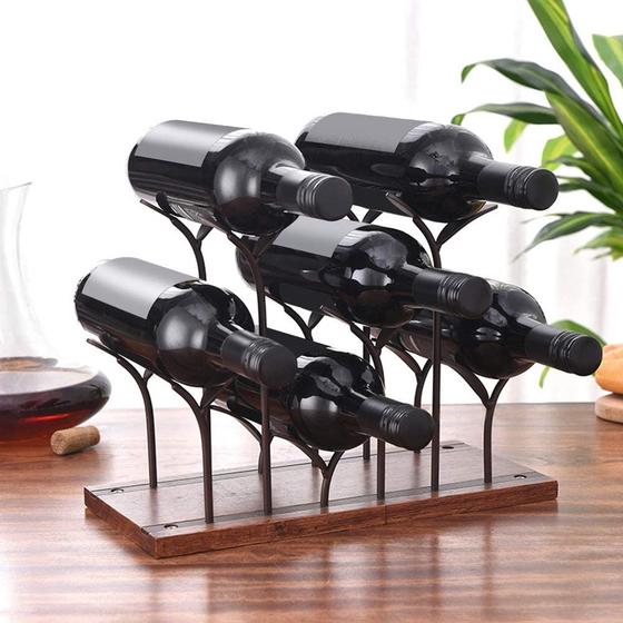 Suporte Rack Para Garrafas De Vinho Expositor Aramado 34cm - Generic ...