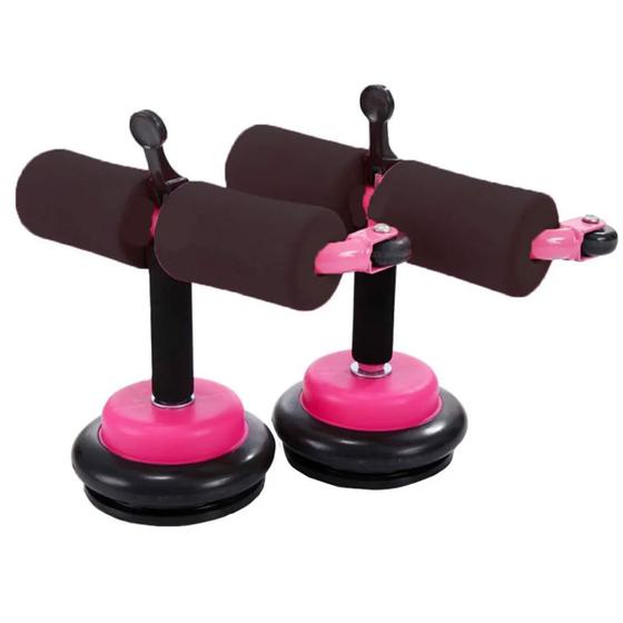 Imagem de Suporte Rolo Abdominal 2 em 1 Extensor Rodas Ventosa Exercícios Musculaçao Perder Peso