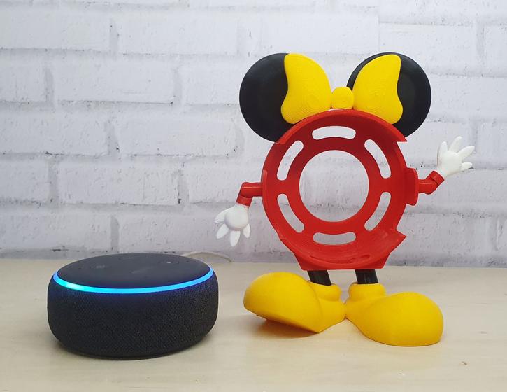 Imagem de Suporte Tema Mickey OU Minnie compativel com Alexa Echo Dot 3