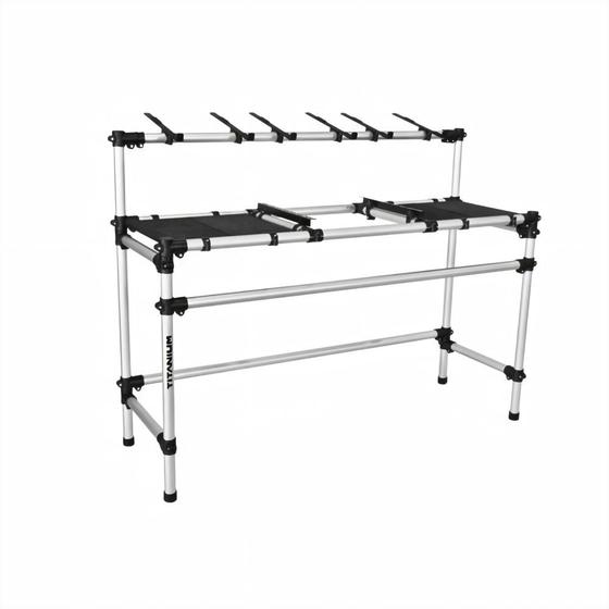 Imagem de Suporte Titanium RDJMK2 Ideal Para CDJs, Toca-discos e com Réguas Periféricas Padrão 19" Para Mixer