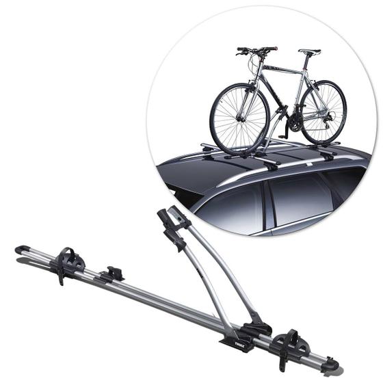 Imagem de Suporte Transbike 1 Bicicleta Rack Teto Thule Freeride 532 Suporte 17 KG Aço Carbono Cinza Universal