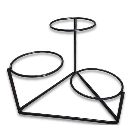 Imagem de Suporte Triangulo de Mesa para 3 Vasos 11 Preto - JC JARDIM