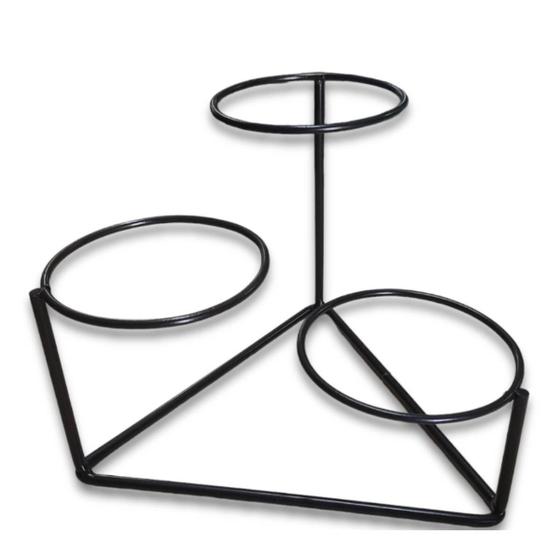 Imagem de Suporte Triangulo De Mesa Para 3 Vasos 11 Preto - Jc Jardim