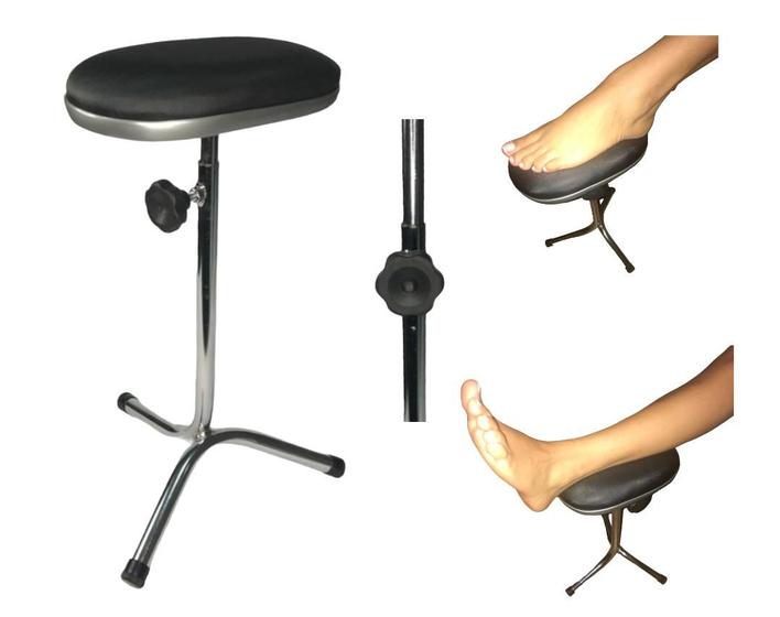 Imagem de Suporte tripé apoio de pernas pédicure manicure fenix preto acentinado. 