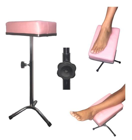 Imagem de Suporte Tripé Manicure Apoio Das Pernas Para Pedicure com regulagem de altura ROSA CHICLETE