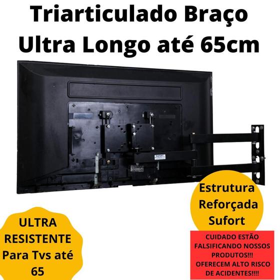 Suporte TV Articulado Braço Longo 60 65cm Sufort Imagem de Suporte TV Articulado Braço Longo 60 65cm Sufort